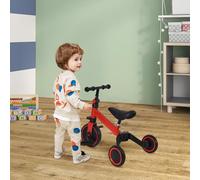 Triciclo 2 in 1, triciclo per bambini, triciclo da 1 a 4 anni, triciclo per bambini, bicicletta per bambini, draisiane, manubrio, poggiapiedi pieghevole -B, rosso