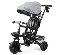 Triciclo 6 in 1 - triciclo pieghevole per bambini con asta di spinta a partire da 9 mesi fino a 25 kg - sedile girevole comfort sedile avanti e indietro - tettuccio pieghevole con protezione solare