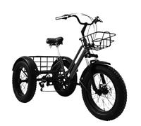 Triciclo a Pedali Per Anziani Bici a 7 Velocità Con Regolazione Variabile Bicicletta Pieghevole In Lega Di Alluminio Black
