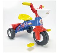 Triciclo a Pedali Primi Passi per Bambini 3 Ruote e Vano Contenitore Marvel Spidey Blu e Rosso