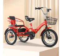 Triciclo A Tre Ruote For Bambini A Due Posti - Bici Da Crociera Con Cestino, Comodo For Bambine Dai 2 Ai 12 Anni(18-inch red)