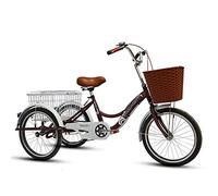 Triciclo Adulti Esterno Tre Ruote, Ruote 20 Pollici, Adulti, Donne e Uomini, Fare Esercizio, Shopping, Design Basso con Cestino portaoggetti, Ciclismo e pedalata