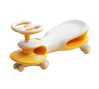 triciclo Auto a dondolo con ruote lampeggianti antiribaltamento, giocattoli da cavalcare for bambini, ragazzi e ragazze, basta girare e muovere l'auto. balance bike(Geel)