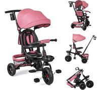 Triciclo bambino evolutivo 6 in 1 con sedile girevole a 360°, parasole e pedale, per bambini da 10 mesi a 5 anni (fino a 25 kg)