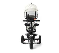 Triciclo bambino evolutivo bicicletta Passeggino con maniglia di spinta, tenda da sole rimovibile, cintura di sicurezza, ripostiglio, poggiapiedi, freno, per bambini da 1 a 5 anni, 4 in 1 (grigio