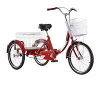 Triciclo cargo con cesto di verdura, triciclo risciò con pedali, sella e manubrio regolabili in altezza, triciclo cruiser per la spesa, bicicletta a 3 ruote