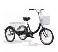 Triciclo cargo con cesto di verdura, triciclo risciò con pedali, sella e manubrio regolabili in altezza, triciclo cruiser per la spesa, bicicletta a 3 ruote