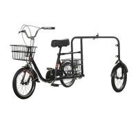 Triciclo da addestramento per cani da passeggio per adulti, triciclo pieghevole a velocità singola con cestino per la spesa per cani/animali domestici sotto i 75 cm, triciclo da picnic all'aperto