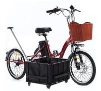 Triciclo Elettrico A 3 Ruote Da 20 Pollici, Bici Da Carico Per Adulti (7 Velocità), Con Cestino/Sedile Passeggero, Clacson + Faro A Led, Per Uso Quotidiano, Shopping E Trasporto Di Merci A Casa,B