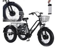 Triciclo Elettrico A 3 Ruote Per Adulti,Portata 200 Kg,Cestino Della Spesa (20''X9''X12''), Bici Elettrica Da Carico Con Pneumatici Larghi Da 20'',Batteria Rimovibile Da 48 V/12 Ah - Autonomia 35 Km