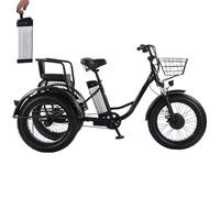 Triciclo Elettrico Da 20'' per Adulti (35 Km), Fuoristrada Con Pneumatici Larghi, Batteria Rimovibile 48 V/12 Ah, Cestino Della Spesa, Sedile Posteriore per Bambini