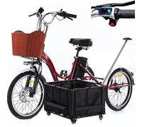 Triciclo Elettrico Da 20 Pollici Per Adulti (7 Velocità) - Carico Massimo 150 Kg, Bici Elettriche A 3 Ruote,Clacson + Faro A Led, Per Uso Quotidiano, Shopping E Trasporto Di Merci A Casa,PullBasket