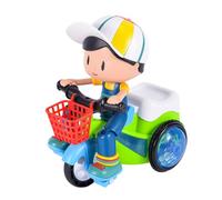 Triciclo Elettrico Giocattolo con Musica e Luci Abbaglianti Caratteristiche Acrobatiche per Neonati e Bambini Plastica 16x18x12 Cm (Triciclo del ragazzo)