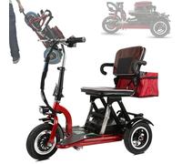 Triciclo Elettrico per Adulti, Cambio a 3 Velocità, Portatile E Pieghevole, Con Cestino Portaoggetti Rimovibile, Pneumatici Da 10 Pollici, Per Spostamenti Quotidiani, Per Anziani E Donne