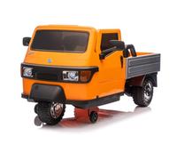 Triciclo Elettrico Piaggio Ape Car Per Bambini Lettore Mp3 USB Luci LED Suoni Radiocomando (Arancione)