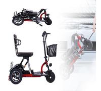 Triciclo Elettrico Pieghevole Per Anziani, Veicolo Per Il Tempo Libero Per Disabili, Mini Sedia Per Adulti, Sedile Comodo E Facile Da Piegare Red,8A