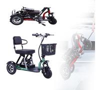 Triciclo Elettrico Pieghevole Per Anziani, Veicolo Per Il Tempo Libero Per Disabili, Mini Sedia Per Adulti, Sedile Comodo E Facile Da Piegare Green,8A