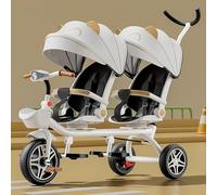 Triciclo evolutivo per bambini 4 in 1, con doppio sedile, bicicletta a pedali a due posti, passeggino con parasole, telaio robusto, telaio robusto, triciclo per parco giochi all'aperto, per bambini e