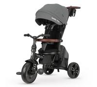 Triciclo evolutivo QPLAY Comfo Max 7 in 1 multi accessoriato, fronte strada e fronte mamma, reclinabile, adatto a bambini dai 10 ai 72 mesi, pieghevole, portata fino a 25 kg (Grigio)