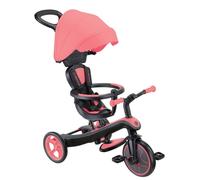 Globber - Triciclo Explorer 4 in 1 - Triciclo evolutivo e drenante per bambini dai 10 mesi ai 5 anni, rosa