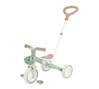 GLOBBER Learning Trike 3 in 1 Plus ECO - Triciclo e girante per bambini, 8/7", sella TPR, altezza regolabile, verde salvia