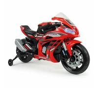 Moto Elettrica Bambini 3 Anni 4 Anni 5 Anni Honda Concorso 12V - Moto a Batteria per Bambini con Ruote di Supporto - Luci e Suoni - Licenza di Marca - INJUSA