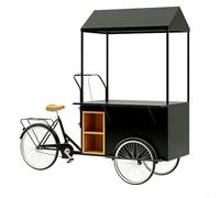 Triciclo Mobile Di Vendita Dell'alimento Per L'affare All'aperto,Con Ombrello,Espositore Per Alimenti,Carretto Mobile Per La Vendita Di Cibo Di Strada(Black)