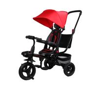 Triciclo My Way Passeggino per Bambini 105,5x52x99 cm Pieghevole Seggiolino Girevole Rosso