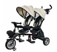 QPlay Triciclo Evolutivo Bambino per Due | Triciclo per gemelli o gemelli | Triciclo per neonati da 10 mesi a 36 mesi | Triciclo Passeggiate in famiglia