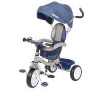 Triciclo Passeggino per Bambini 86x50x98 cm con Parasole Colibrino Blu Jeans