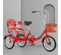 Triciclo Per Adulti Bici a Tre Ruote Biciclette Comode Con Sedile Posteriore E Cestino Per La Spesa Per Anziani red