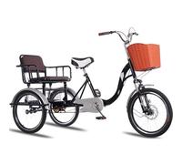Triciclo per anziani,monopattino a pedali,triciclo risciò,forcella anteriore ammortizzata,triciclo per bici da crociera per uscire e viaggiare,biciclette a 3 ruote con sedili posteriori,freni a disco