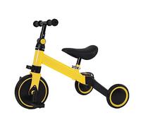 Triciclo per bambini per bambine e bambini (peso massimo 25 kg), mini bicicletta senza pedali con ruote in plastica resistenti alla foratura, telaio in metallo leggero-2 in 1 (giallo)