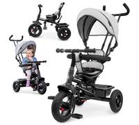 Triciclo Pieghevole per Bambini 1-4 Anni con Manubrio per Genitori Bicicletta