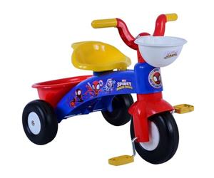 Triciclo primipassi Spidey Marvel bici a tre ruote per bambini da 1 a 3 anni triciclo con pedali e cestino portagiochi