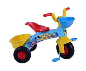 Triciclo primipassi Topolino Disney bici a tre ruote per bambini da 1 a 3 anni triciclo con pedali e cestino portagiochi