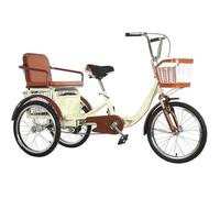 Triciclo tandem a 2 posti per adulti con ruote da 20 pollici, ideale per svago e shopping.