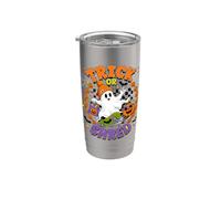 Trick Or Shred Ghost Skateboard Halloween Costume Pumpkin Bicchiere termico in acciaio inox doppia parete