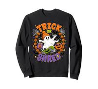 Trick Or Shred Ghost Skateboard Halloween Costume Pumpkin Felpa