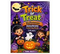 Trick or Treat! Halloween monochrome Coloring Book 5-8 years