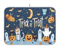 Trick Or Treat Halloween piatto mat cucina bancone piatto scolapiatti opaco panno essiccatore piatto stuoia extra large 18 x 24