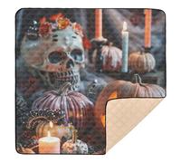 Trick Or Treat Halloween Pumpkins Skulls Candles Sweets Large Robusto Baby Play Mat per pavimento Non tossico Attività Entertainment Mat per neonati neonati bambini piccoli, 127 x 127 cm