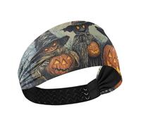 trick or treat happy halloween Fasce per il sudore di raffreddamento per le donne Fasce elastiche per capelli per uso quotidiano Yoga escursionismo uso quotidiano