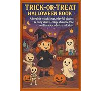 Trick-or-Treat Line Art - Halloween Coloring Book: 30 cute, spooky scenes in pure line art - single-sided pages, 6"×9", for adults and kids