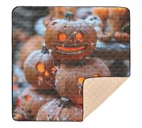 Trick Or Treat - Tappetino per attività da palestra e attività per bambini, con zucche di Halloween, teschi, candele, dolci, in morbida schiuma, resistente all'acqua, per la pancia, per neonati, 127 x