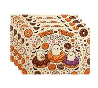 Trick Or Treats Yourself Donut Ghost Citazione Donuts Tovagliette Set di 4