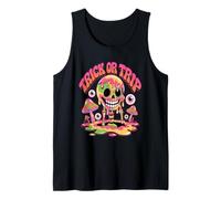 Trick or Trip T-Shirt - Psychedelic Skull Groovy Halloween Canotta