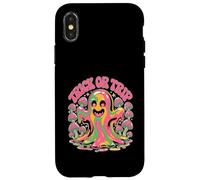 Trick or Trip T-Shirt - Psychedelic Skull Groovy Halloween Custodia per iPhone X/XS