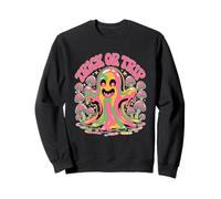 Trick or Trip T-Shirt - Psychedelic Skull Groovy Halloween Felpa
