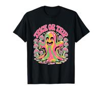 Trick or Trip T-Shirt - Psychedelic Skull Groovy Halloween Maglietta